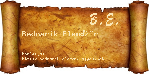 Bednarik Elemér névjegykártya