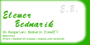 elemer bednarik business card